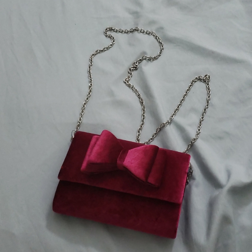 INC International Concerts Burgundy Bow Bag